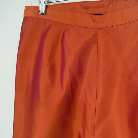 Women's Silkland Silk Dress Pants Orange Pants Size 10 - Picture 3 of 5